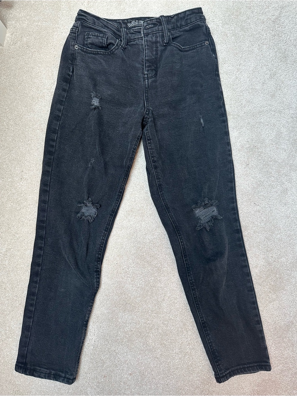 wild fable Black High-Rise Distressed Jeans